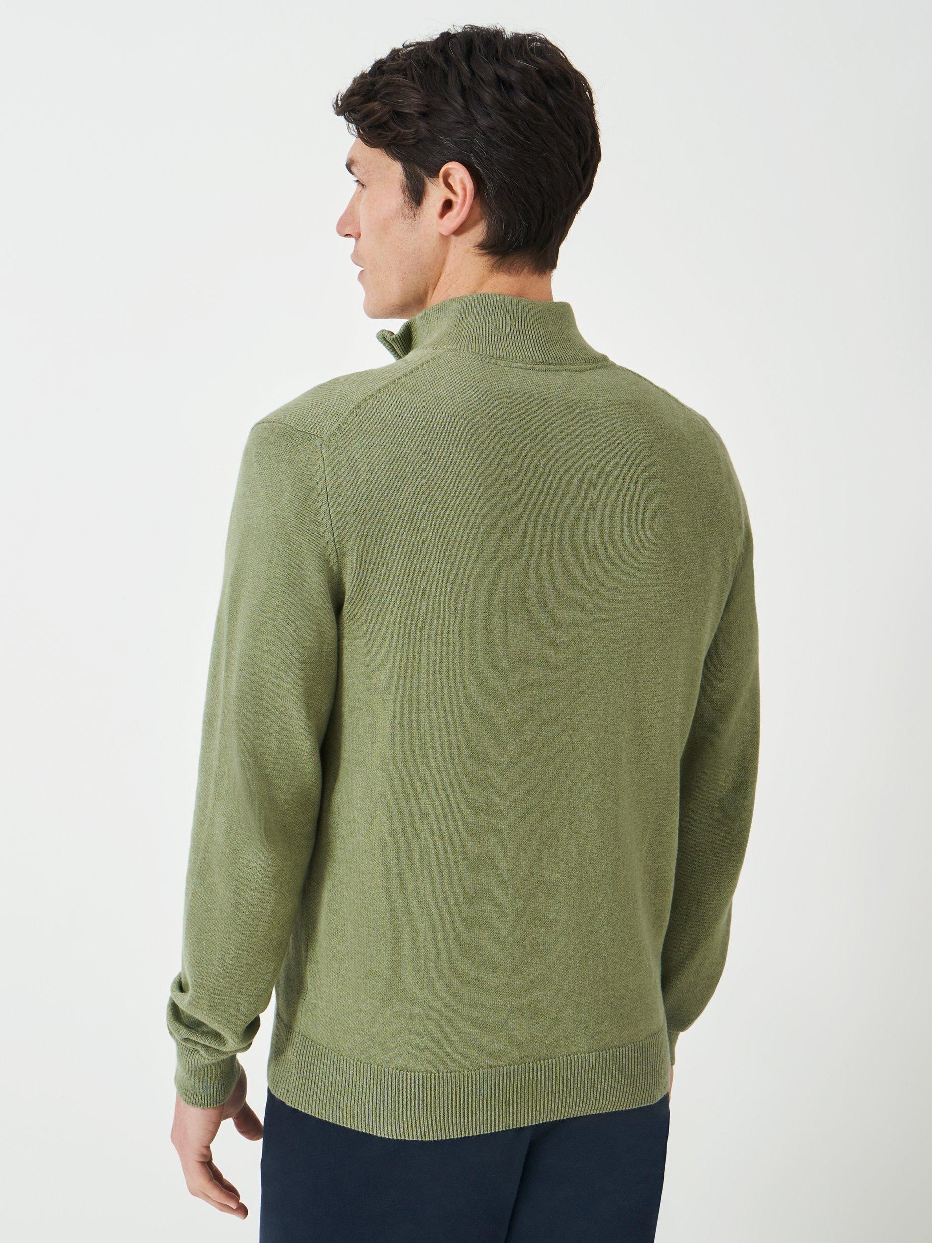 Product image 2 of 5, which shows Crew Clothing Organic Cotton Half Zip Jumper, Light Green, L