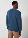 Crew Clothing Organic Cotton V-Neck Jumper, Blue
