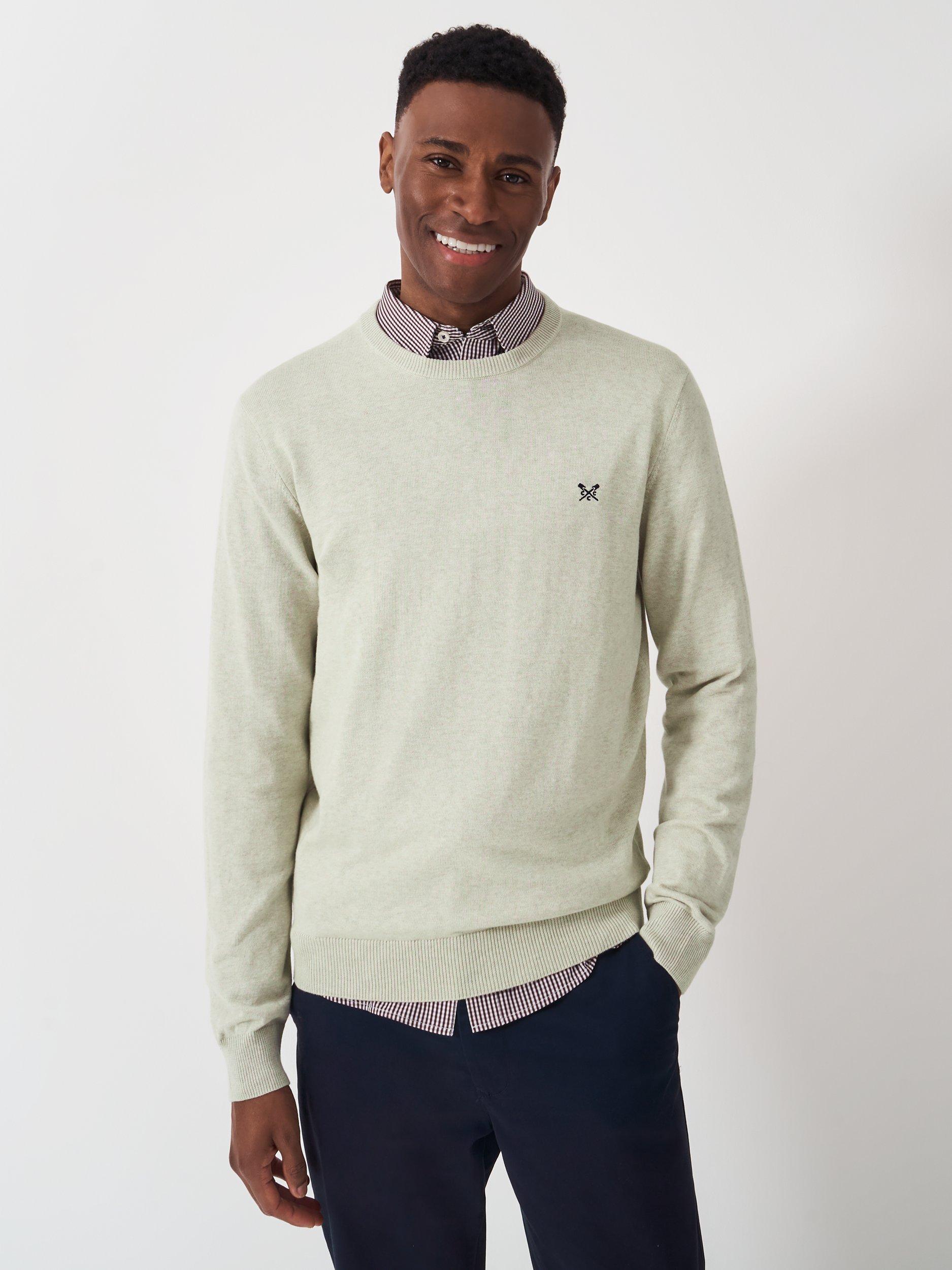 Product image 2 of 5, which shows Crew Clothing Organic Cotton Crew Jumper, Beige, XS