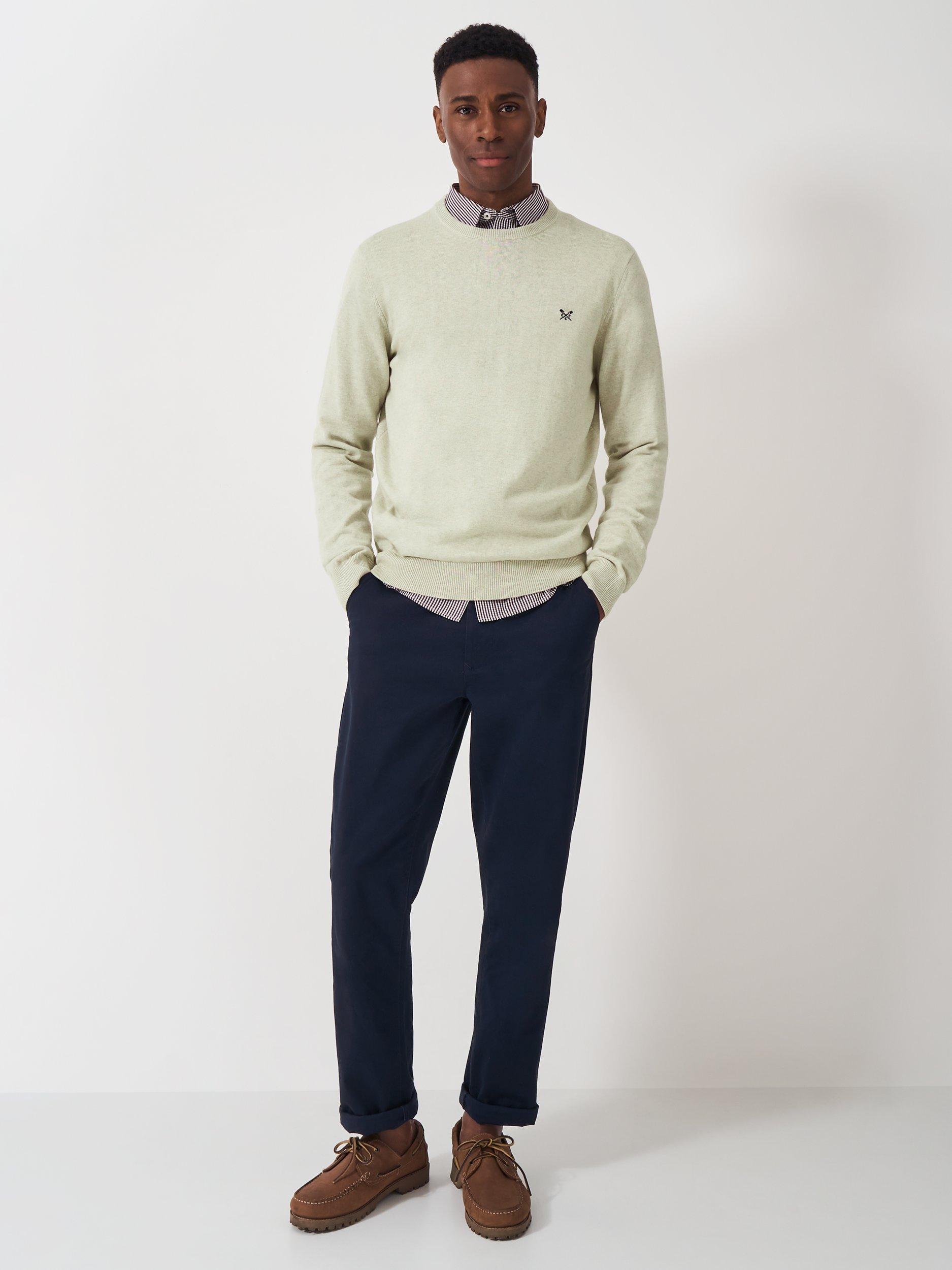 Product image 3 of 5, which shows Crew Clothing Organic Cotton Crew Jumper, Beige, XS
