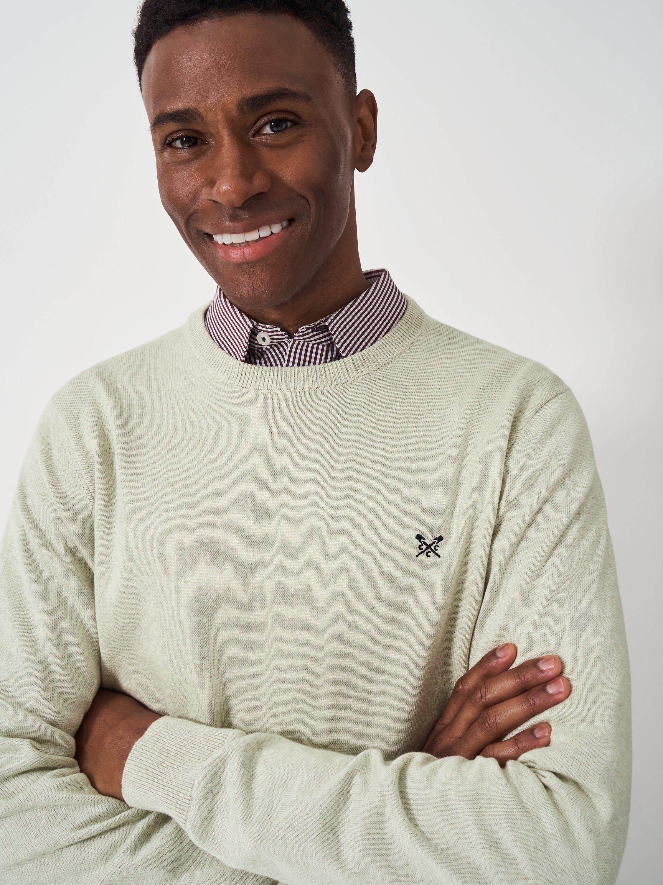 Product image 4 of 5, which shows Crew Clothing Organic Cotton Crew Jumper, Beige, XS
