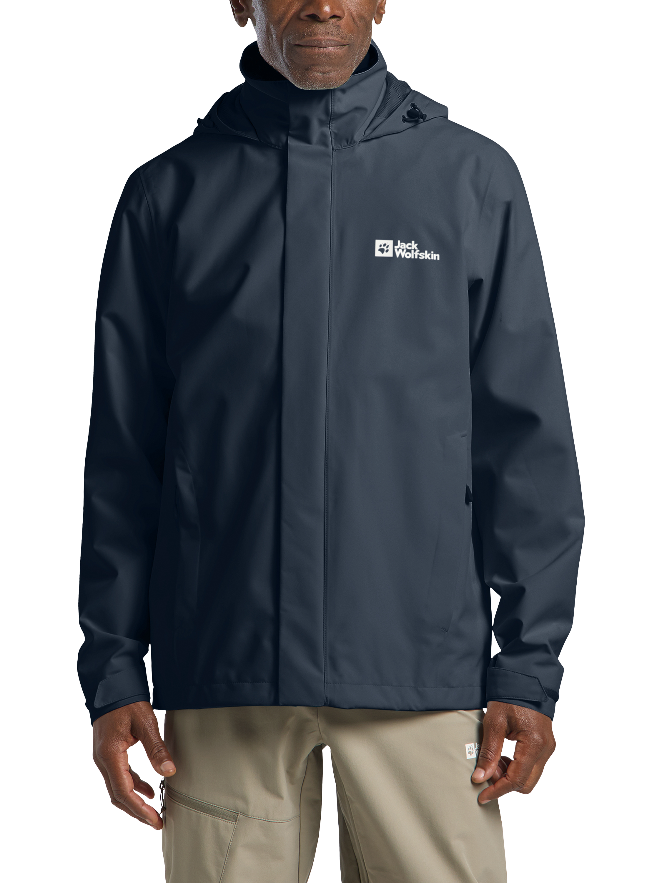 Product image 1 of 7, which shows Jack Wolfskin Men's Tempest 2L Texapore Core Jacket, Midnight Sky, S