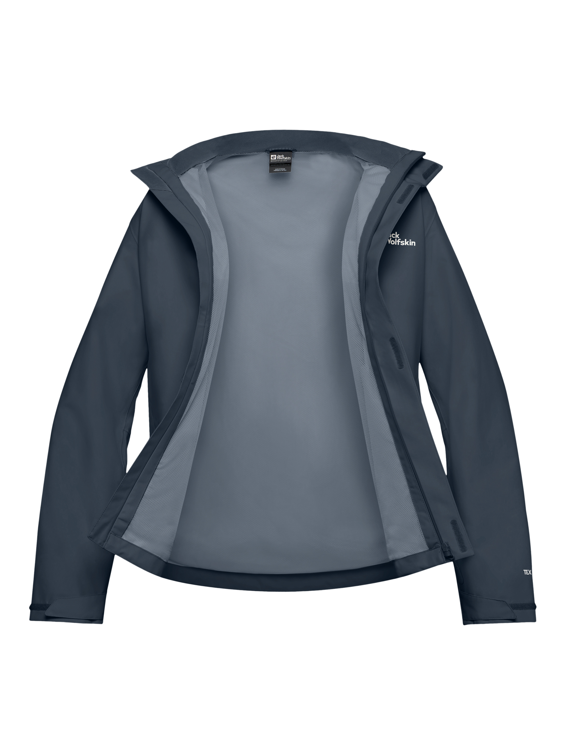 Product image 6 of 7, which shows Jack Wolfskin Men's Tempest 2L Texapore Core Jacket, Midnight Sky, S