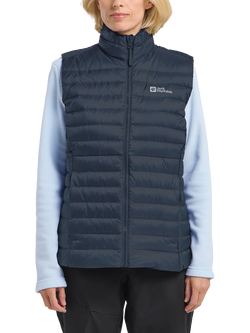 Jack Wolfskin Women's Pilvi Down Texashield Recycled Ripstop Gilet, Midnight Sky, Midnight Sky