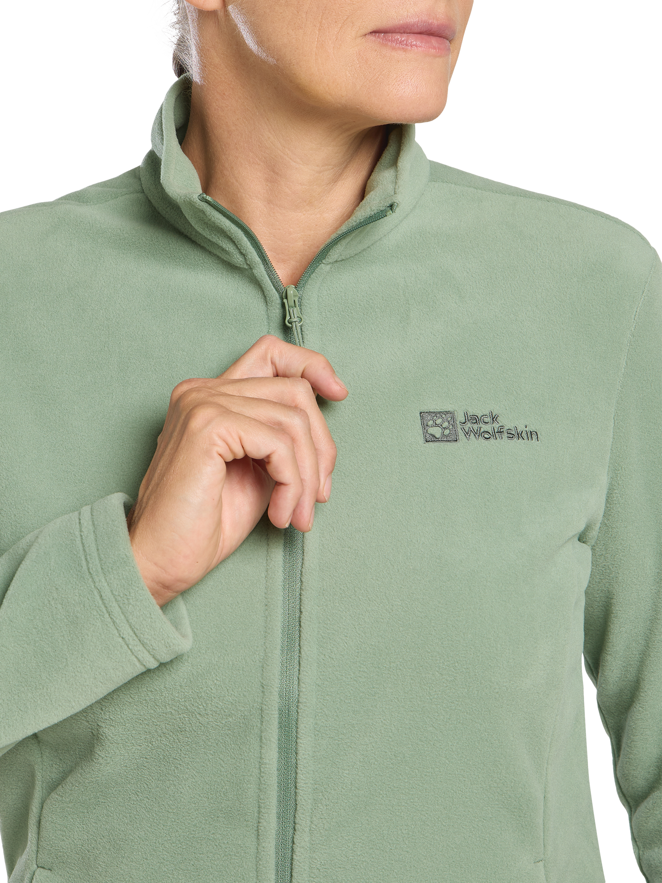 Product image 3 of 6, which shows Jack Wolfskin Taunus Full-Zip Fleece Jacket, Eucalyptus, M