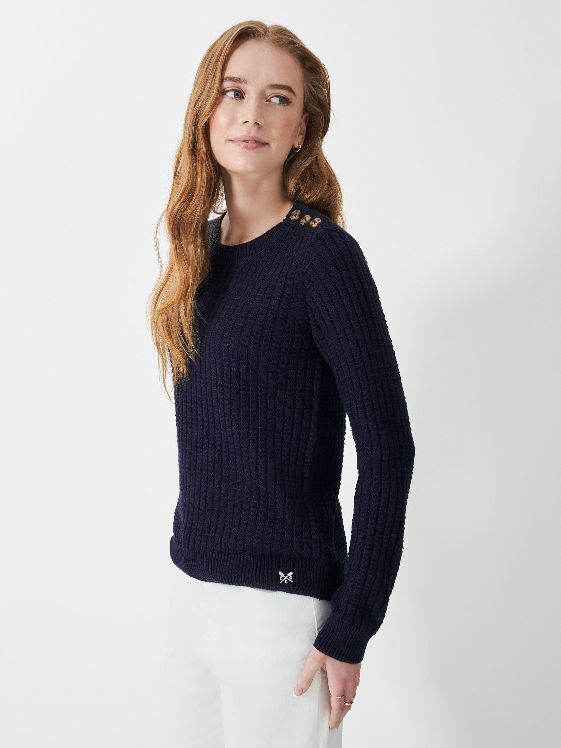 Crew Clothing Tillie Textured Jumper, Navy