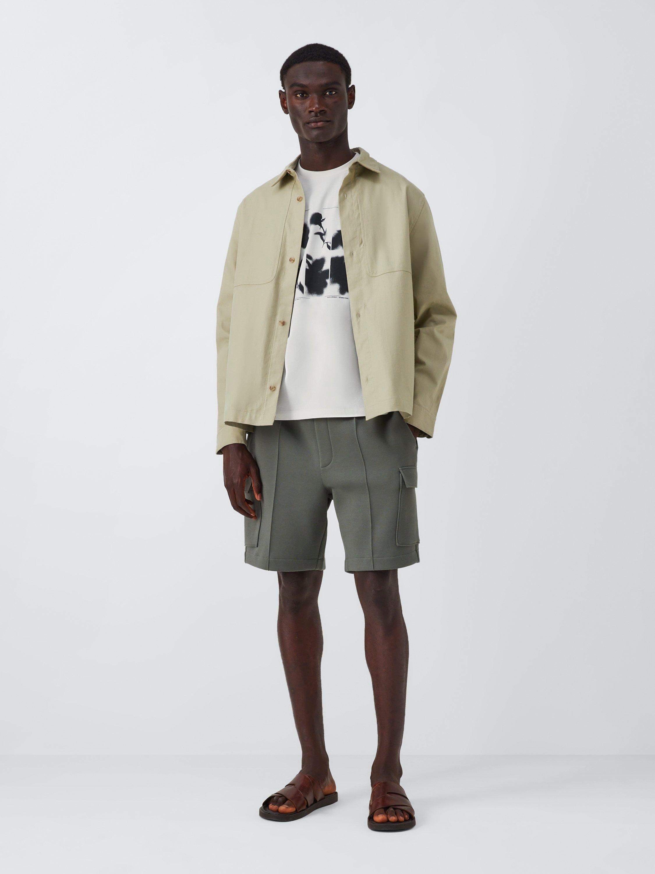 Product image 3 of 6, which shows Kin Cotton Regular Fit Floral Grid Graphic T-Shirt, Cloud Dancer, S