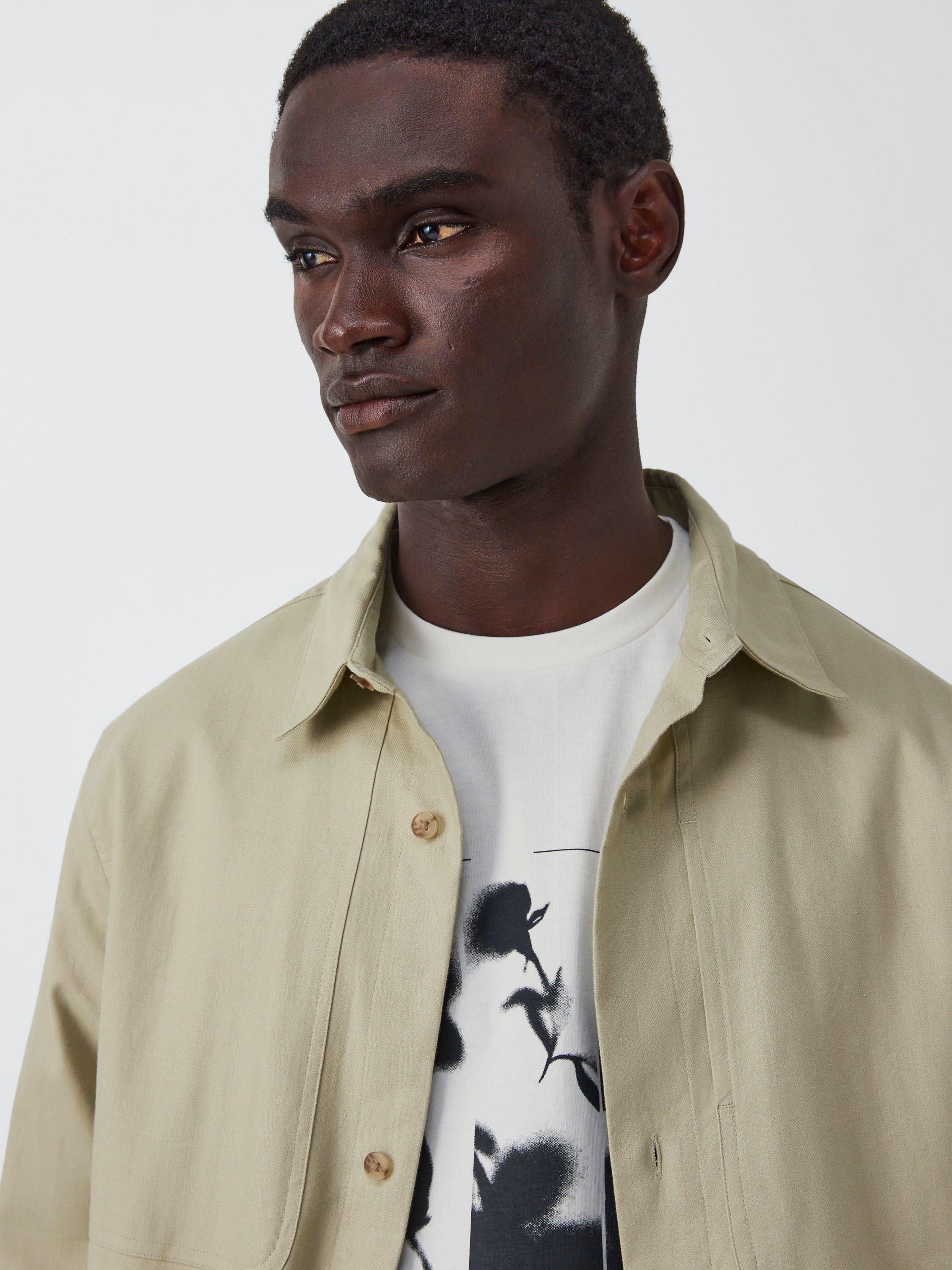 Product image 5 of 6, which shows Kin Cotton Regular Fit Floral Grid Graphic T-Shirt, Cloud Dancer, S
