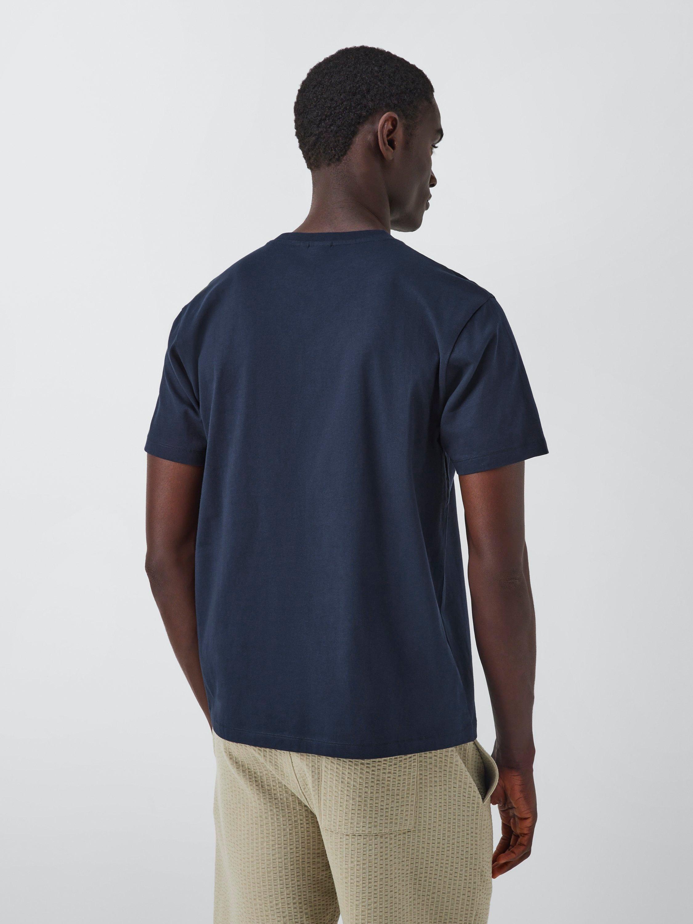 Product image 2 of 6, which shows Kin Cotton Regular Fit Poster Graphic T-Shirt, Dark Sapphire, S