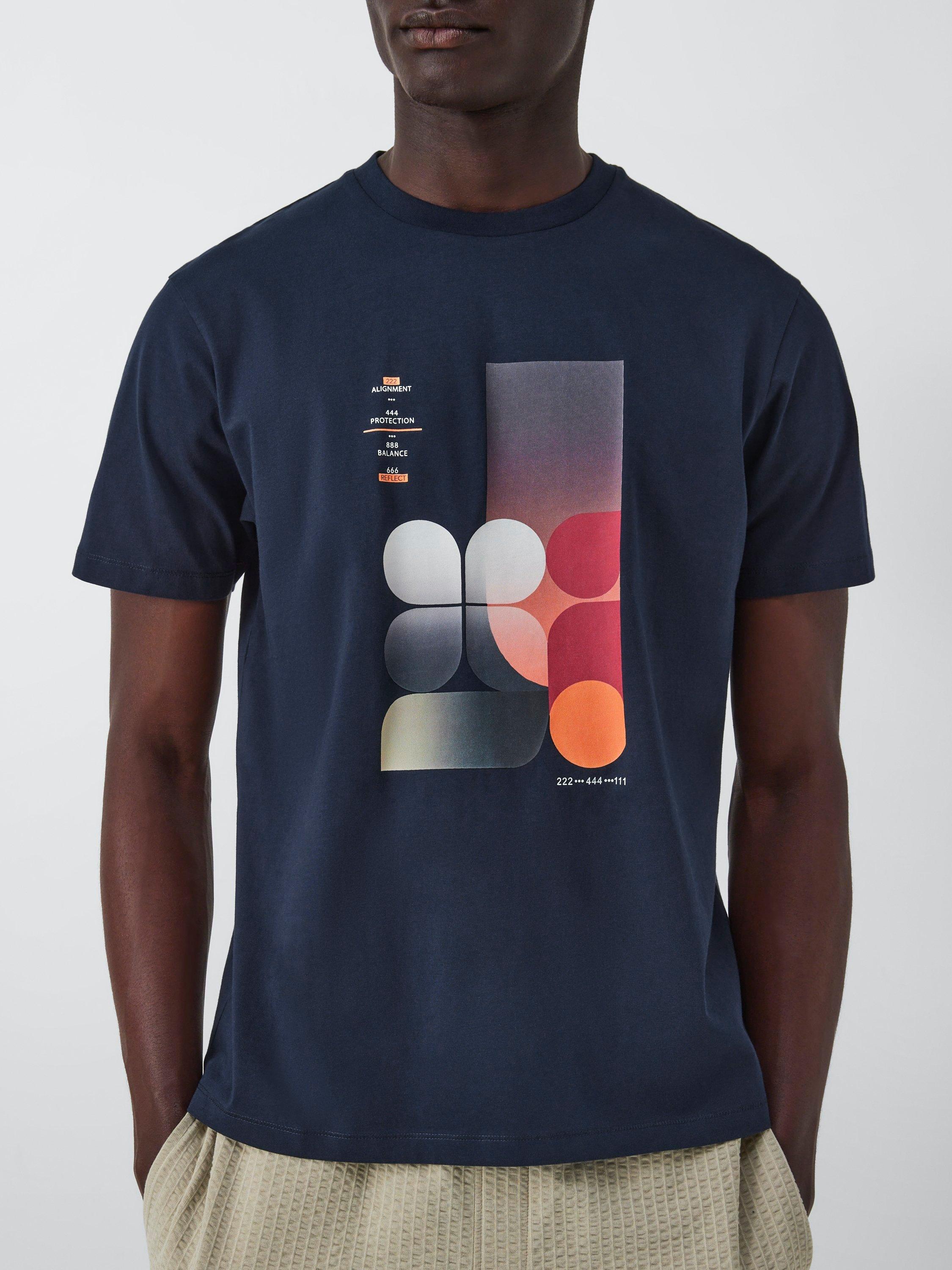 Product image 6 of 6, which shows Kin Cotton Regular Fit Poster Graphic T-Shirt, Dark Sapphire, S