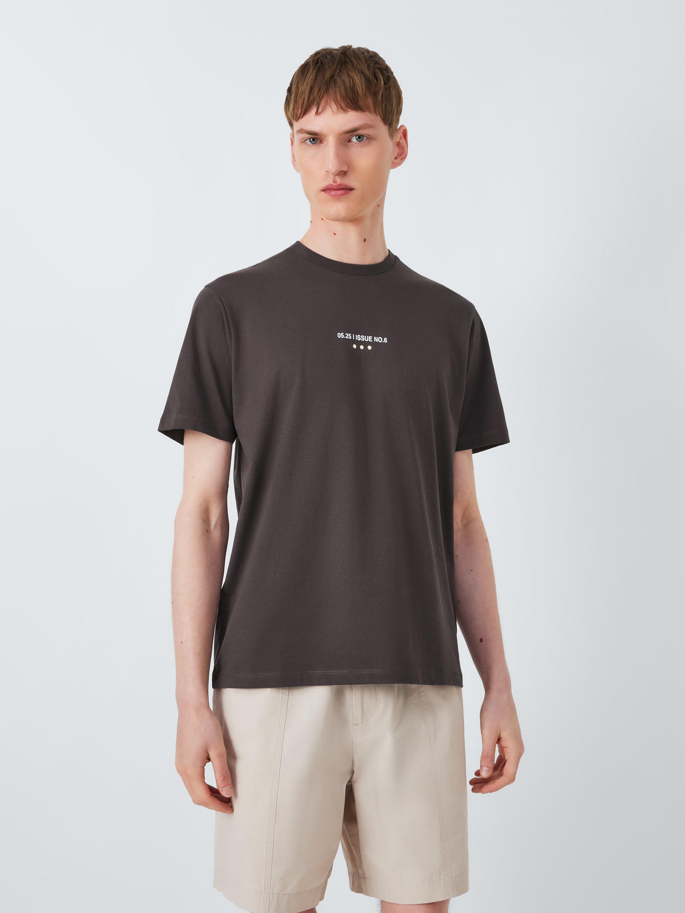 Product image 2 of 6, which shows Kin Cotton Regular Fit Washed Graphic T-Shirt, Shale, S