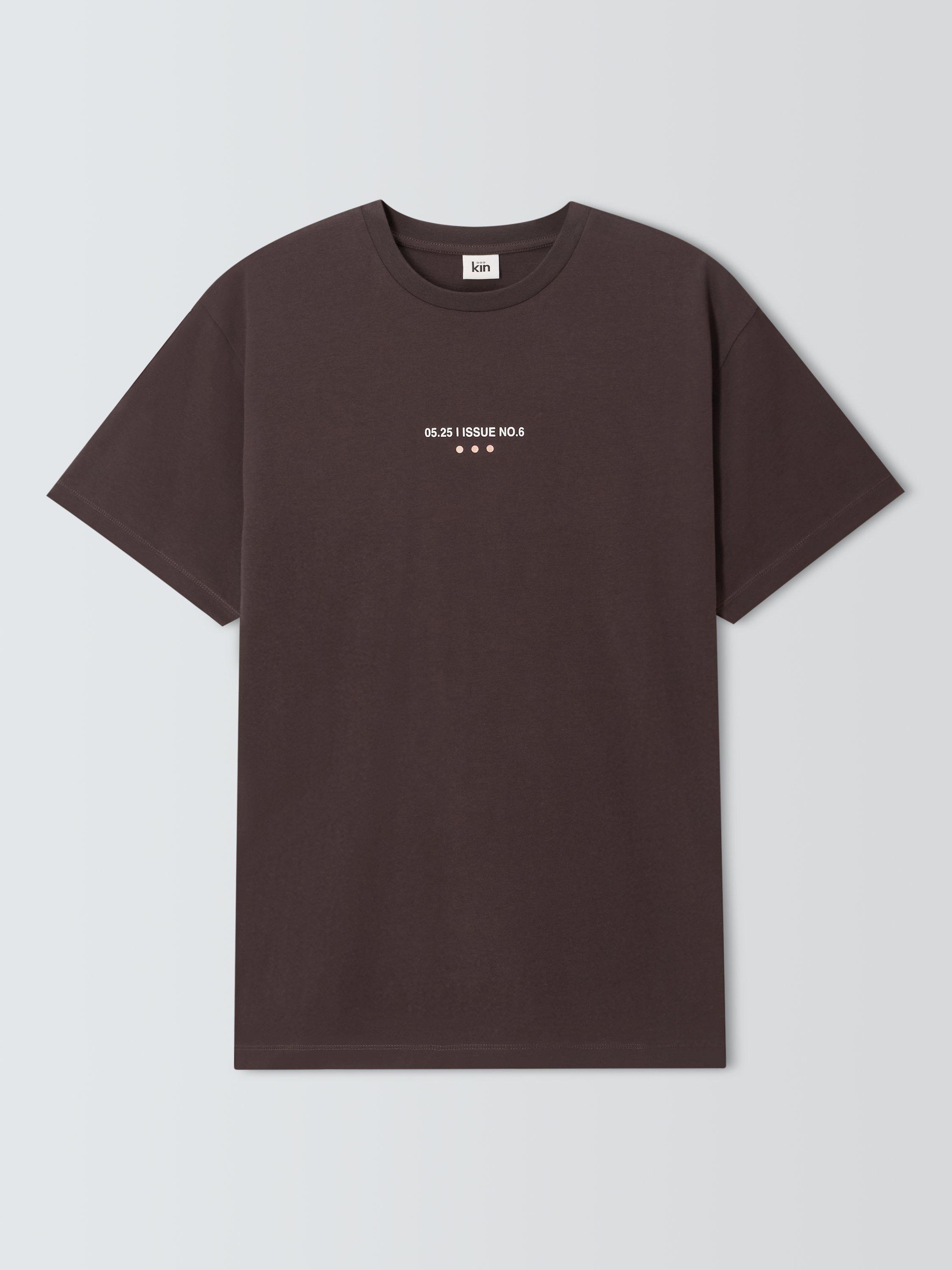 Product image 4 of 6, which shows Kin Cotton Regular Fit Washed Graphic T-Shirt, Shale, S