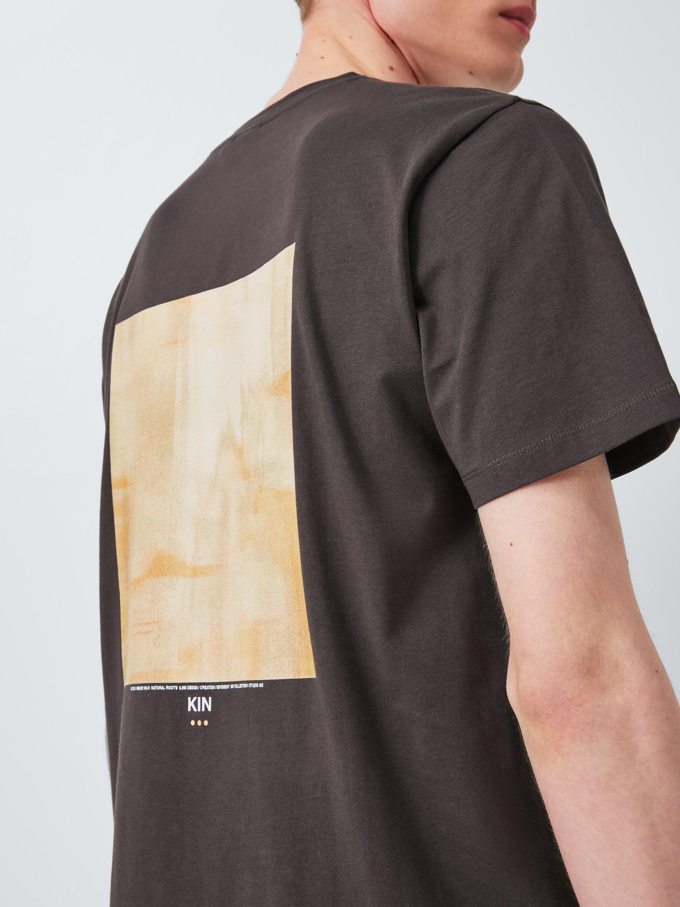 Product image 6 of 6, which shows Kin Cotton Regular Fit Washed Graphic T-Shirt, Shale, S