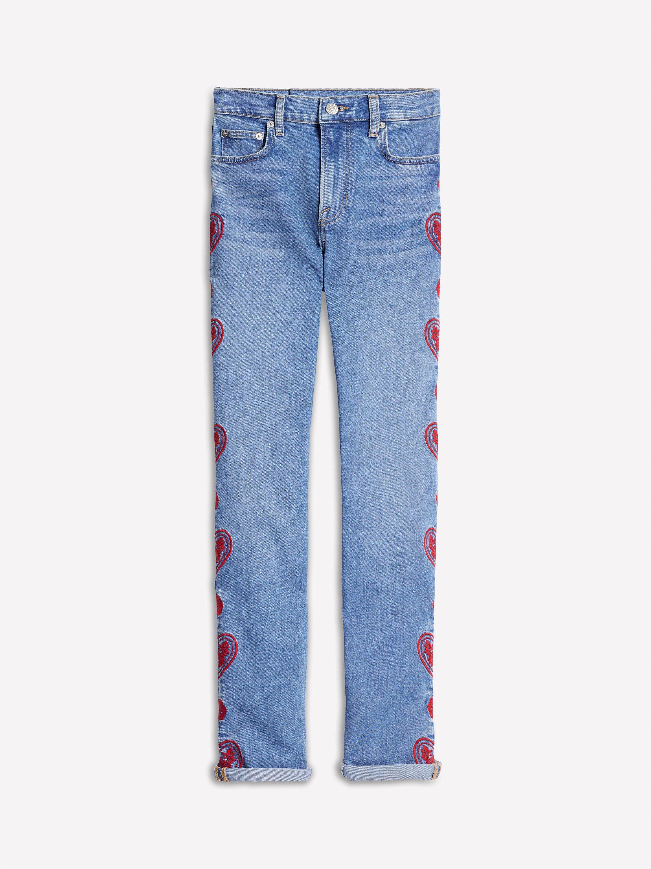 Product image 4 of 5, which shows Boden Hearts Girlfriend Jeans, Blue Indigo, 27R