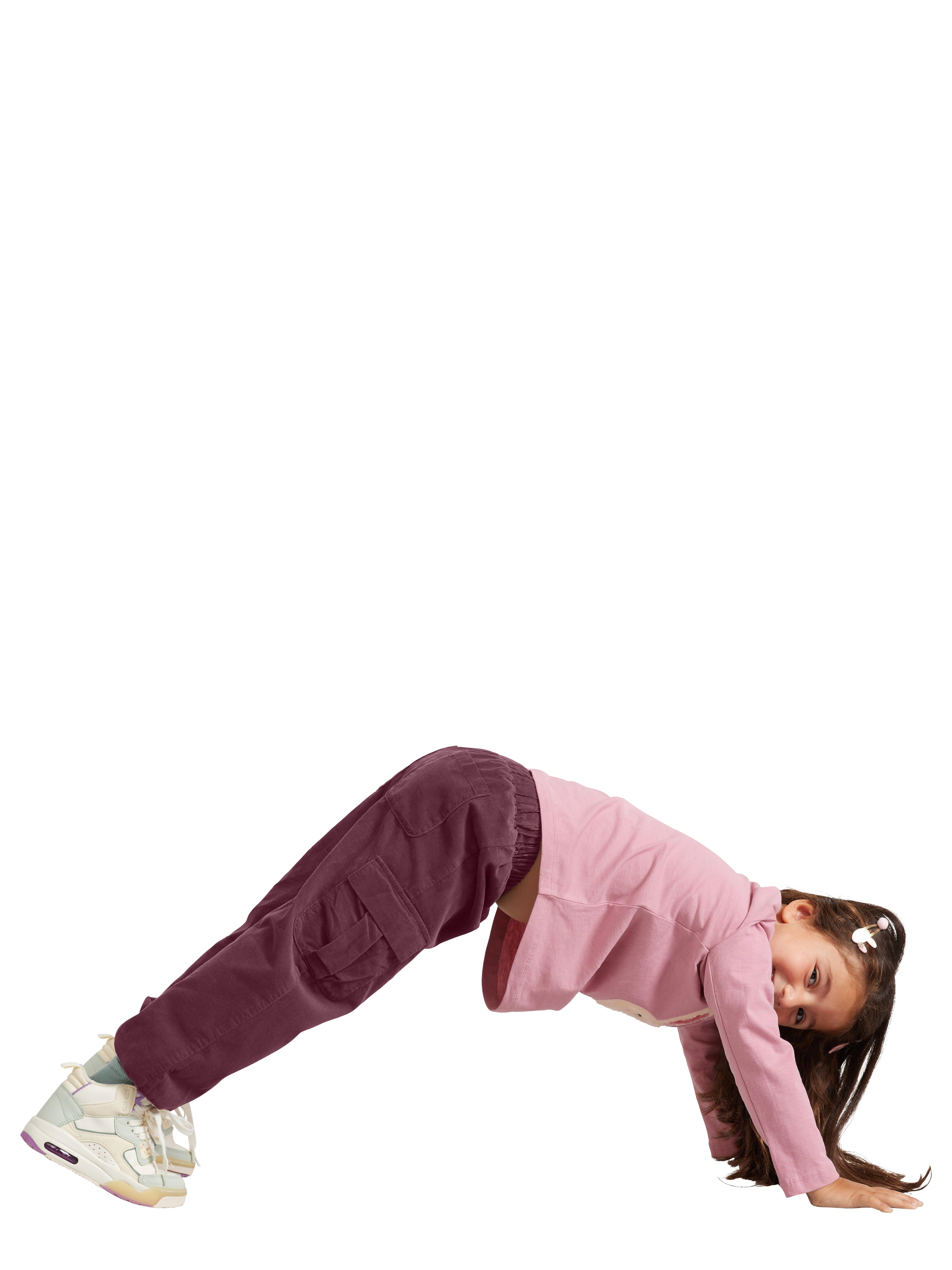 Product image 3 of 3, which shows Lindex Kids' Corduroy Cargo Joggers, Dark Dusty Lilac, 4-5 years