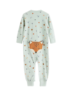 Lindex Baby Fox Sleepsuit, Light Aqua - view 2, Light Aqua