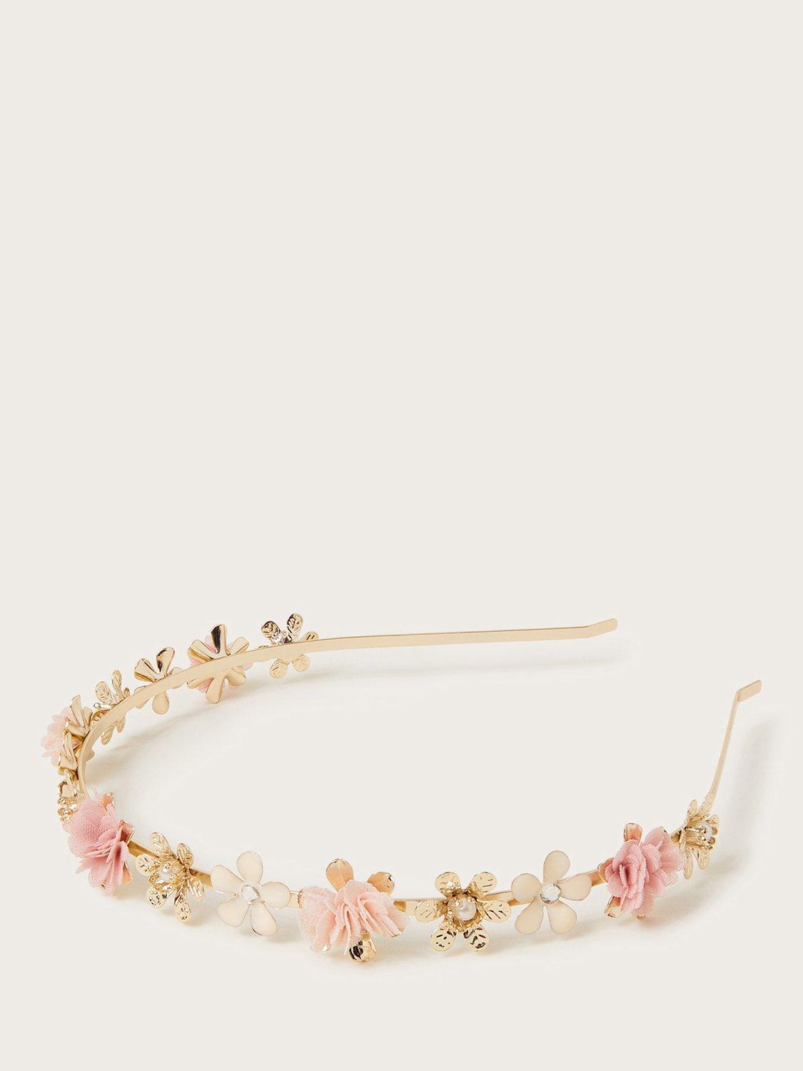 Product image 1 of 2, which shows Monsoon Kids' Bridesmaid Flower Headband, Pink