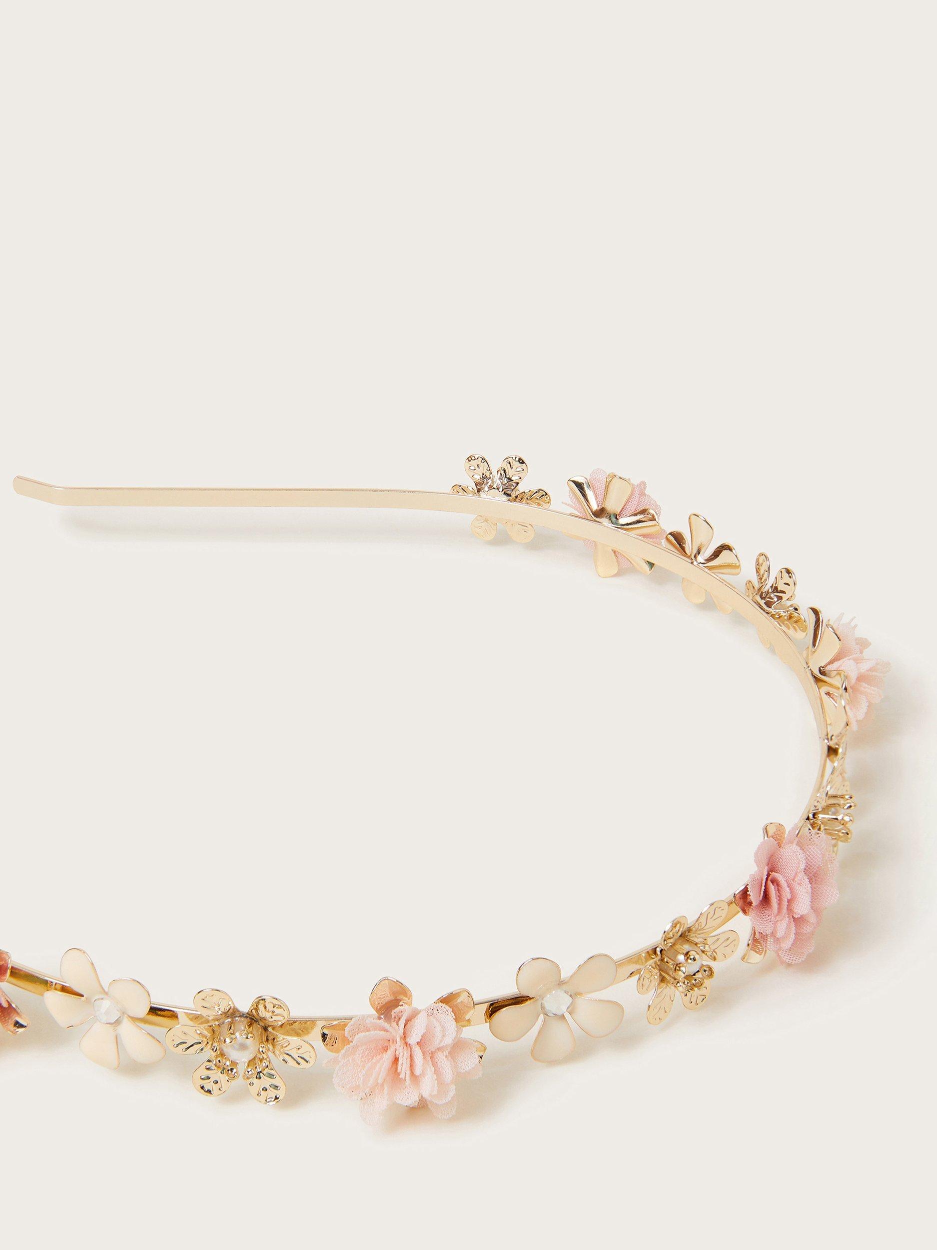 Product image 2 of 2, which shows Monsoon Kids' Bridesmaid Flower Headband, Pink