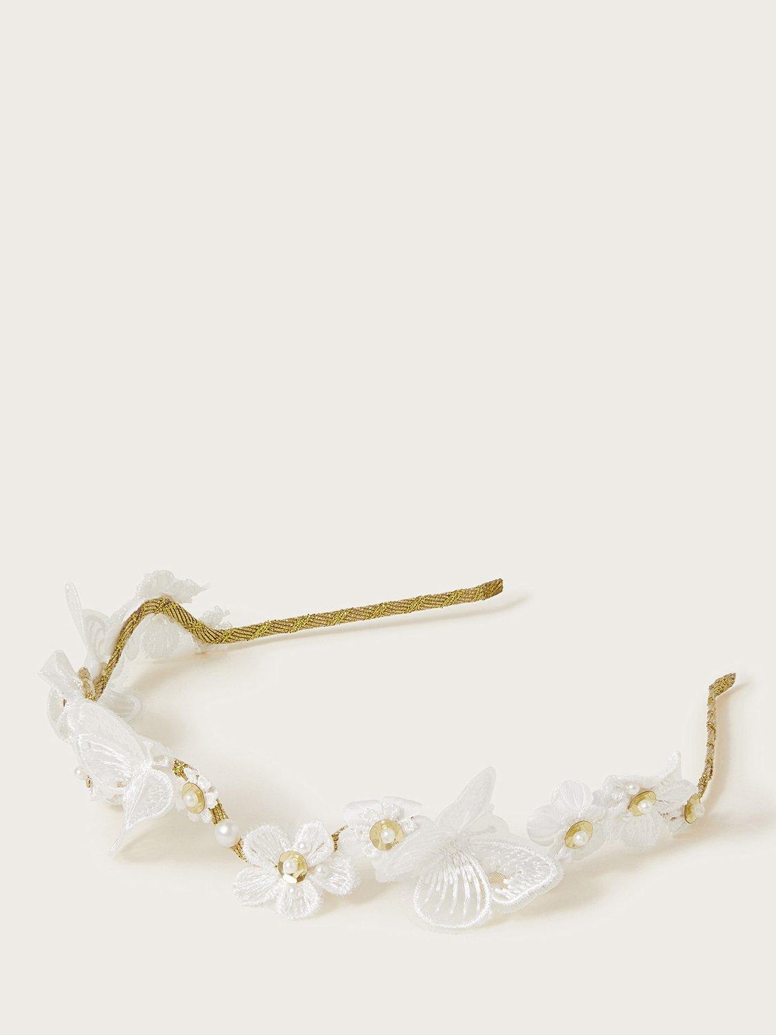 Product image 1 of 2, which shows Monsoon Kids' Wavy Hairband, Ivory, One Size
