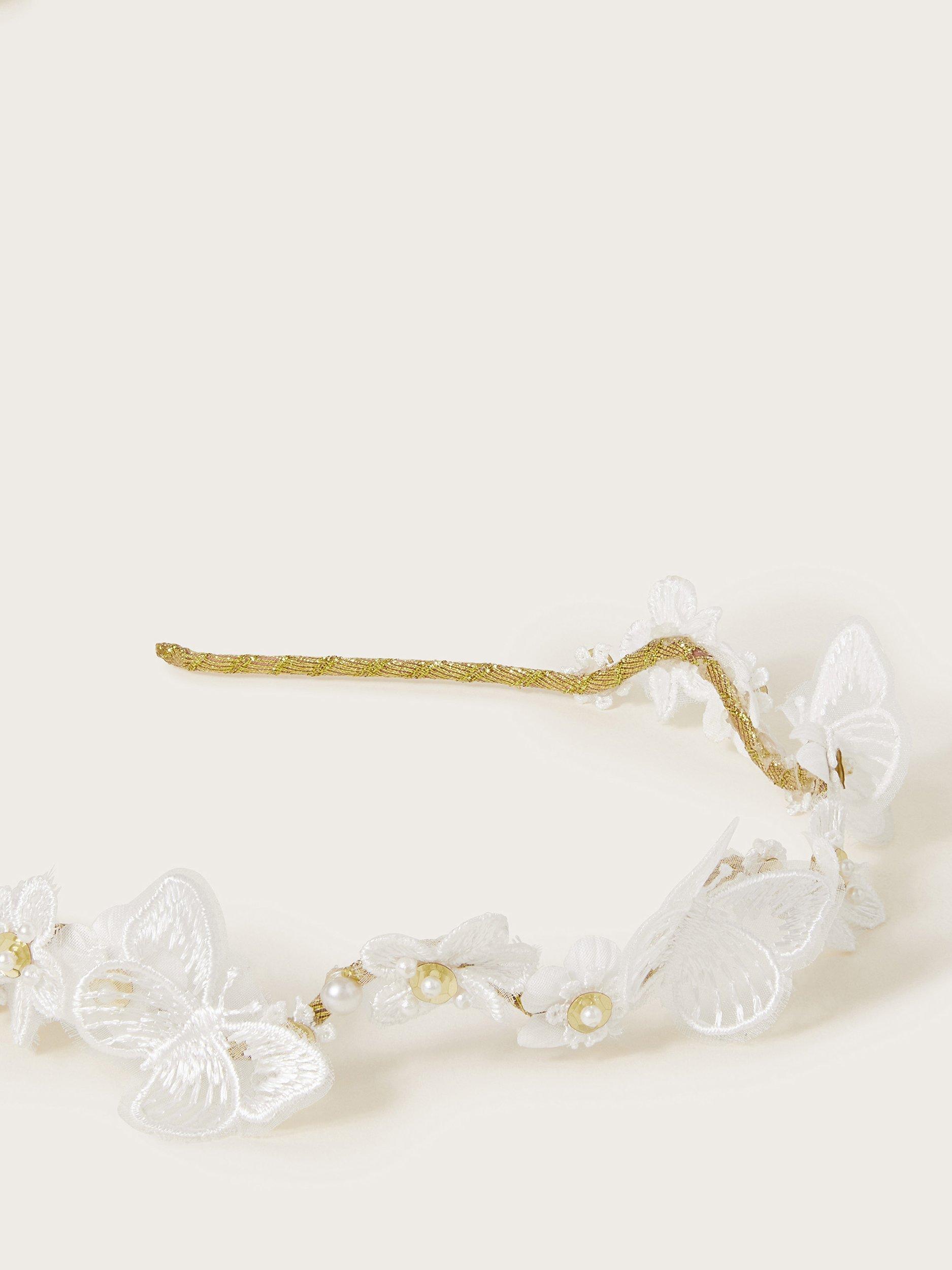 Product image 2 of 2, which shows Monsoon Kids' Wavy Hairband, Ivory, One Size