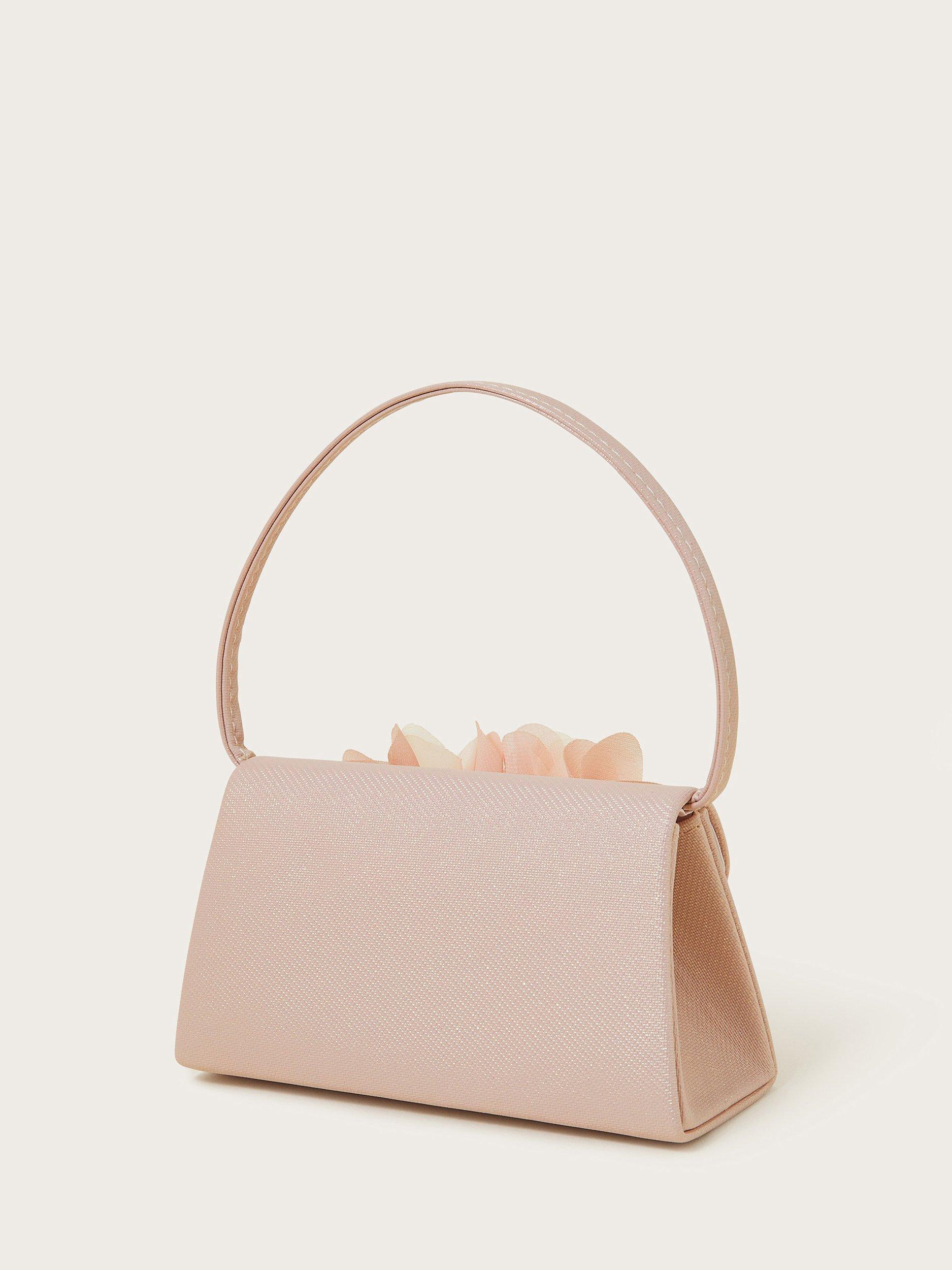 Product image 2 of 4, which shows Monsoon Kids' Pom Bridesmaid Bag, Pink