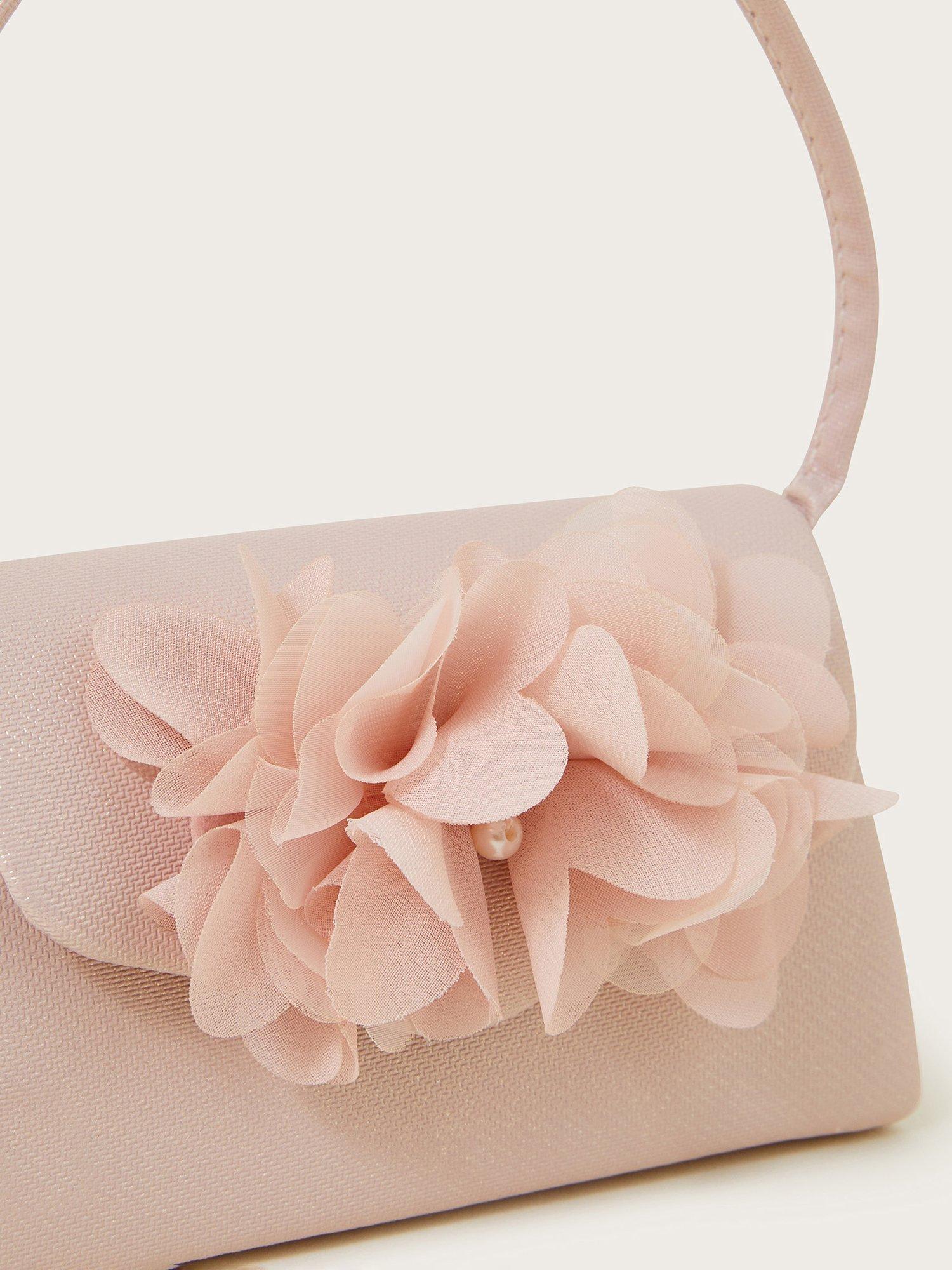 Product image 3 of 4, which shows Monsoon Kids' Pom Bridesmaid Bag, Pink