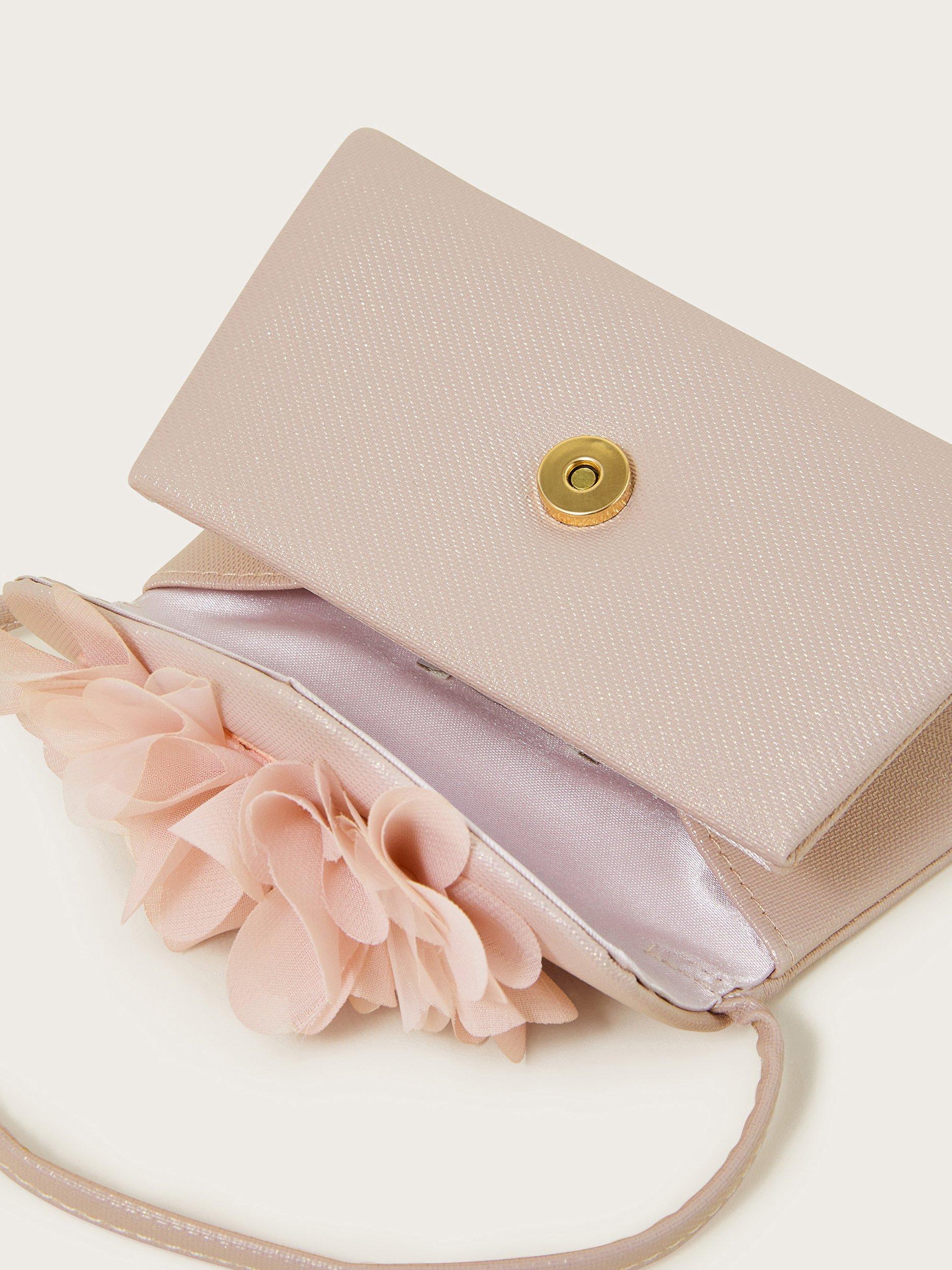 Product image 4 of 4, which shows Monsoon Kids' Pom Bridesmaid Bag, Pink