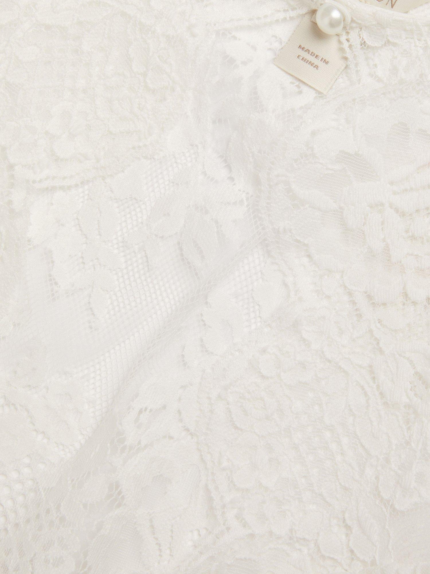 Product image 3 of 3, which shows Monsoon Kids' Bridesmaid Shrug Cardigan, Ivory, 3-4 years