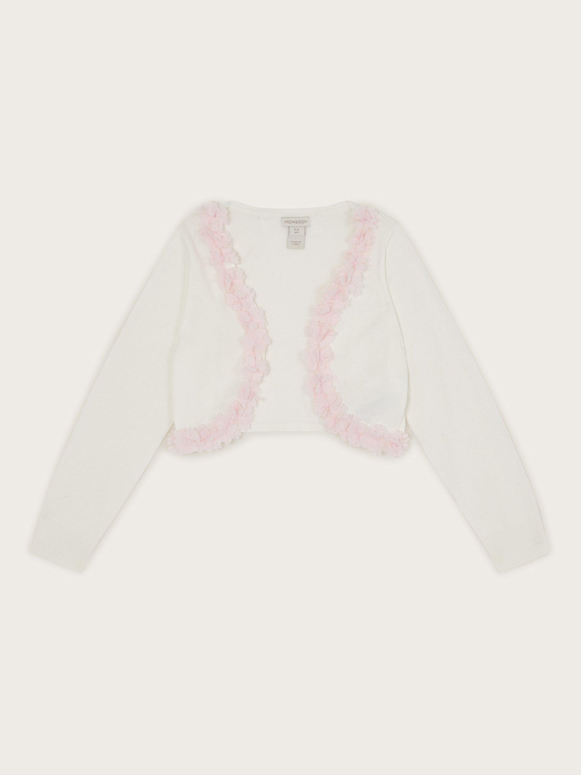 Product image 1 of 3, which shows Monsoon Kids' Flora Cotton Cardigan, Multi, 3-4 years