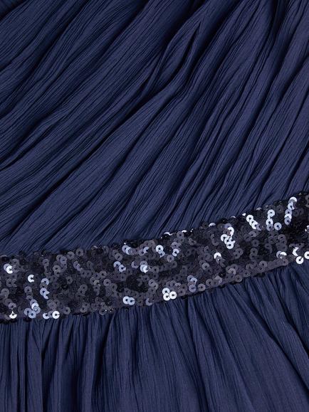 Monsoon Kids' Abigail Prom Dress, Navy - view 2, Navy
