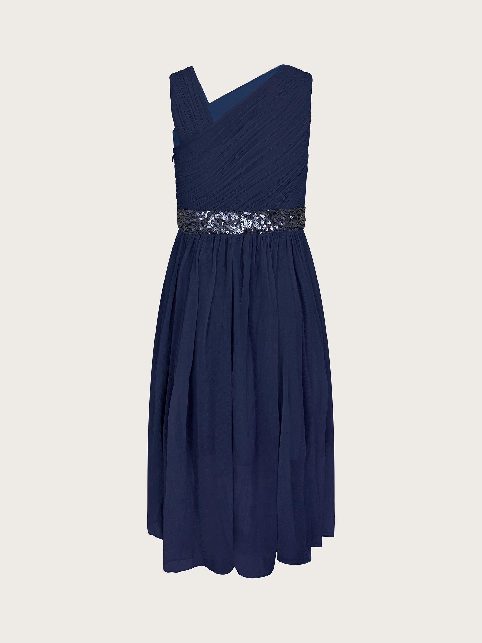 Product image 3 of 3, which shows Monsoon Kids' Abigail Prom Dress, Navy, 8 years