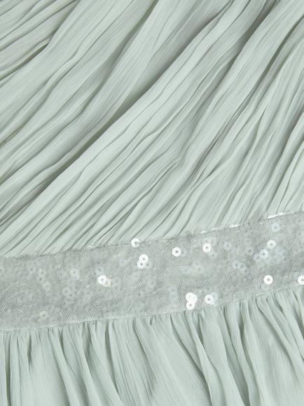 Monsoon Kids' Abigail Prom Dress, Sage - view 2, Sage