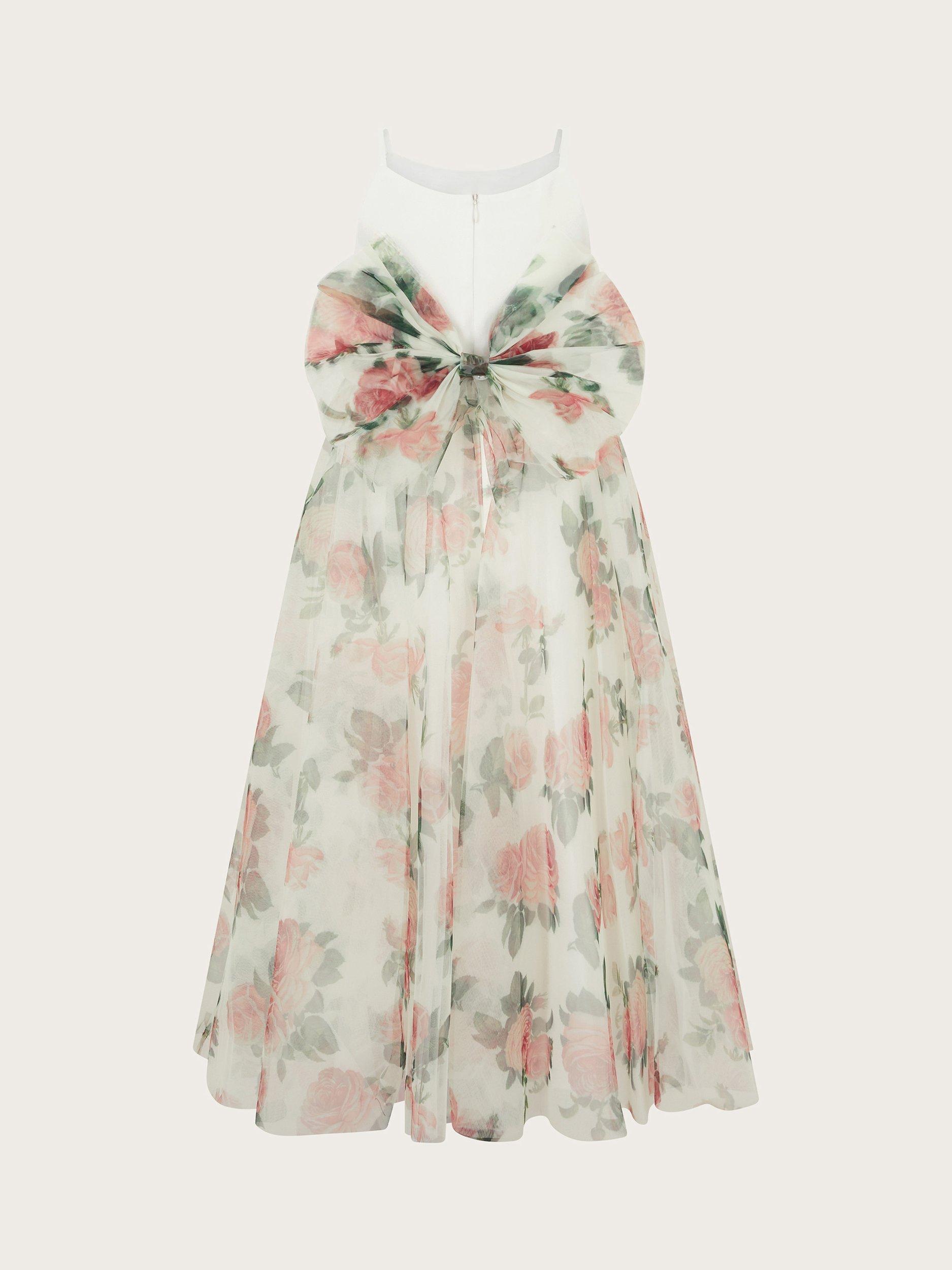 Product image 2 of 3, which shows Monsoon Kids' Alice Rose Maxi Dress, Ivory/Multi, 4 years
