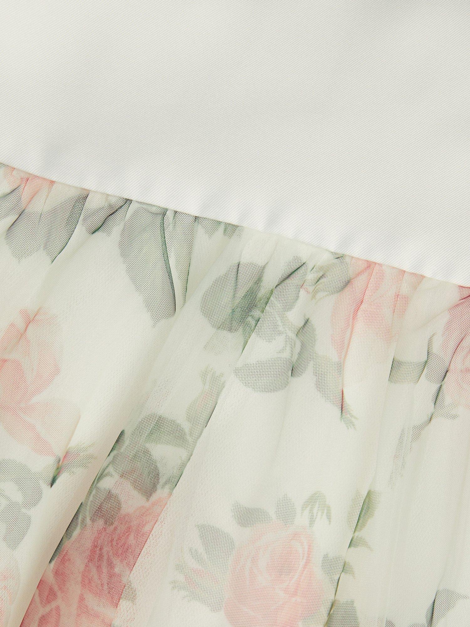 Product image 3 of 3, which shows Monsoon Kids' Alice Rose Maxi Dress, Ivory/Multi, 4 years