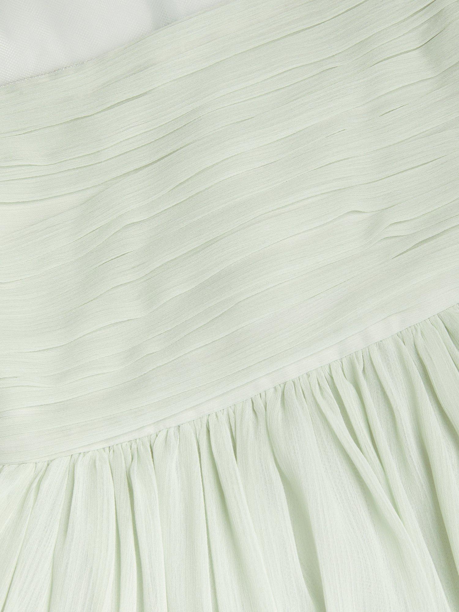 Product image 3 of 3, which shows Monsoon Kids' Crinkle Chifton Dress, Sage, 3 years