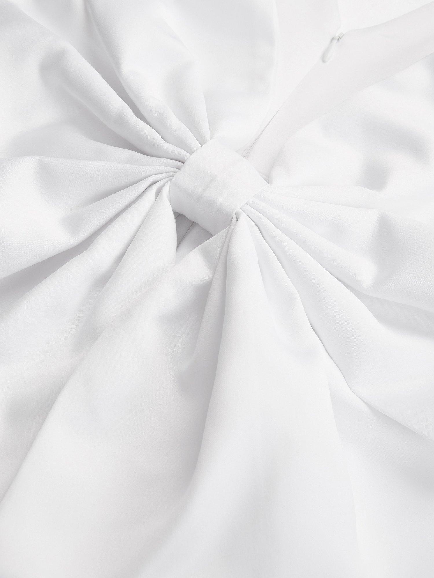 Product image 4 of 4, which shows Monsoon Kids' Duchess Bow Fit & Flare Dress, White, 3 years