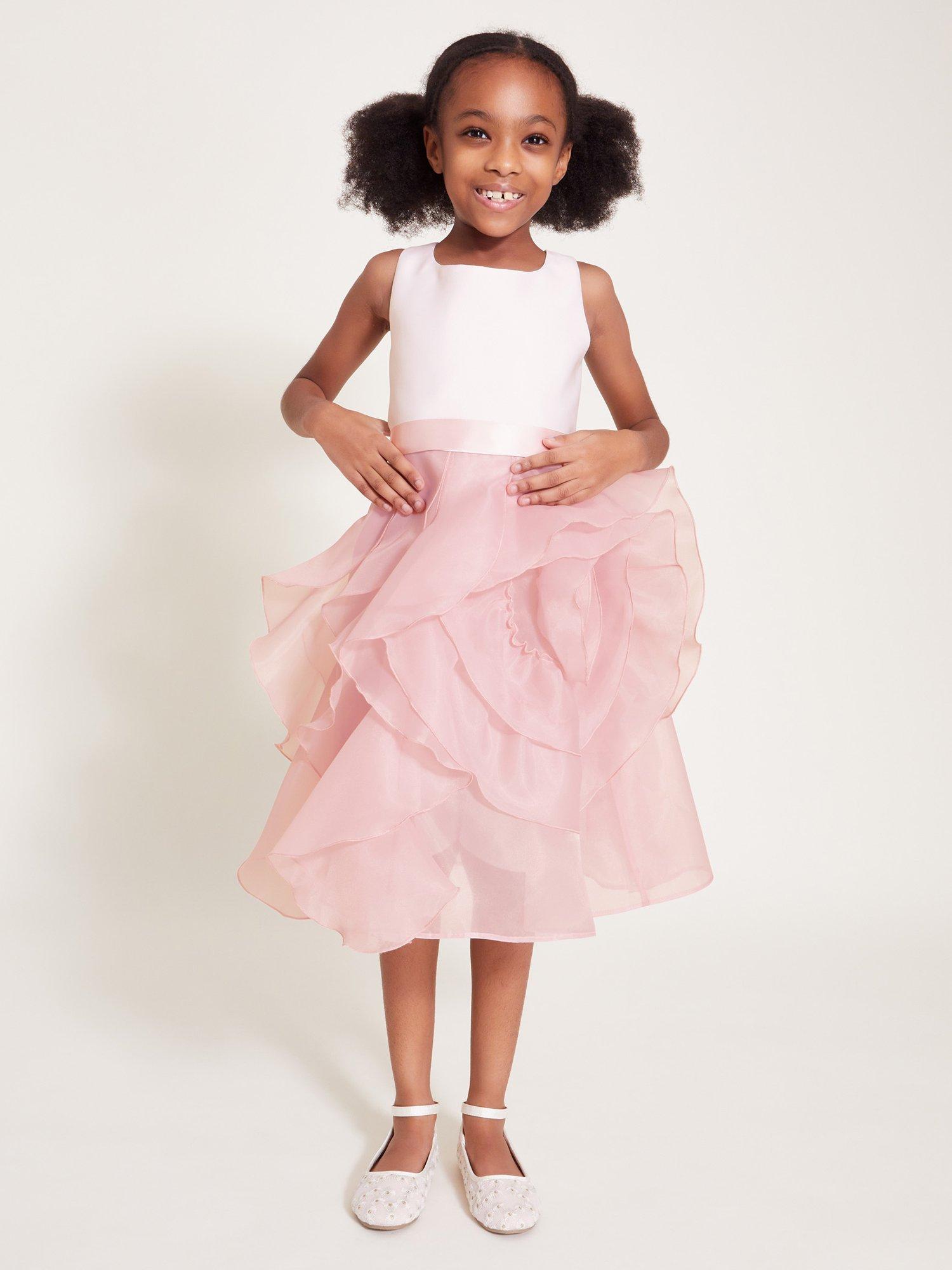 Product image 1 of 1, which shows Monsoon Kids' Organza Can-Can Dress, Pink, 3 years
