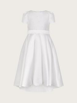 Monsoon Kids' Henrietta Pearl Bodice Dress, White, White