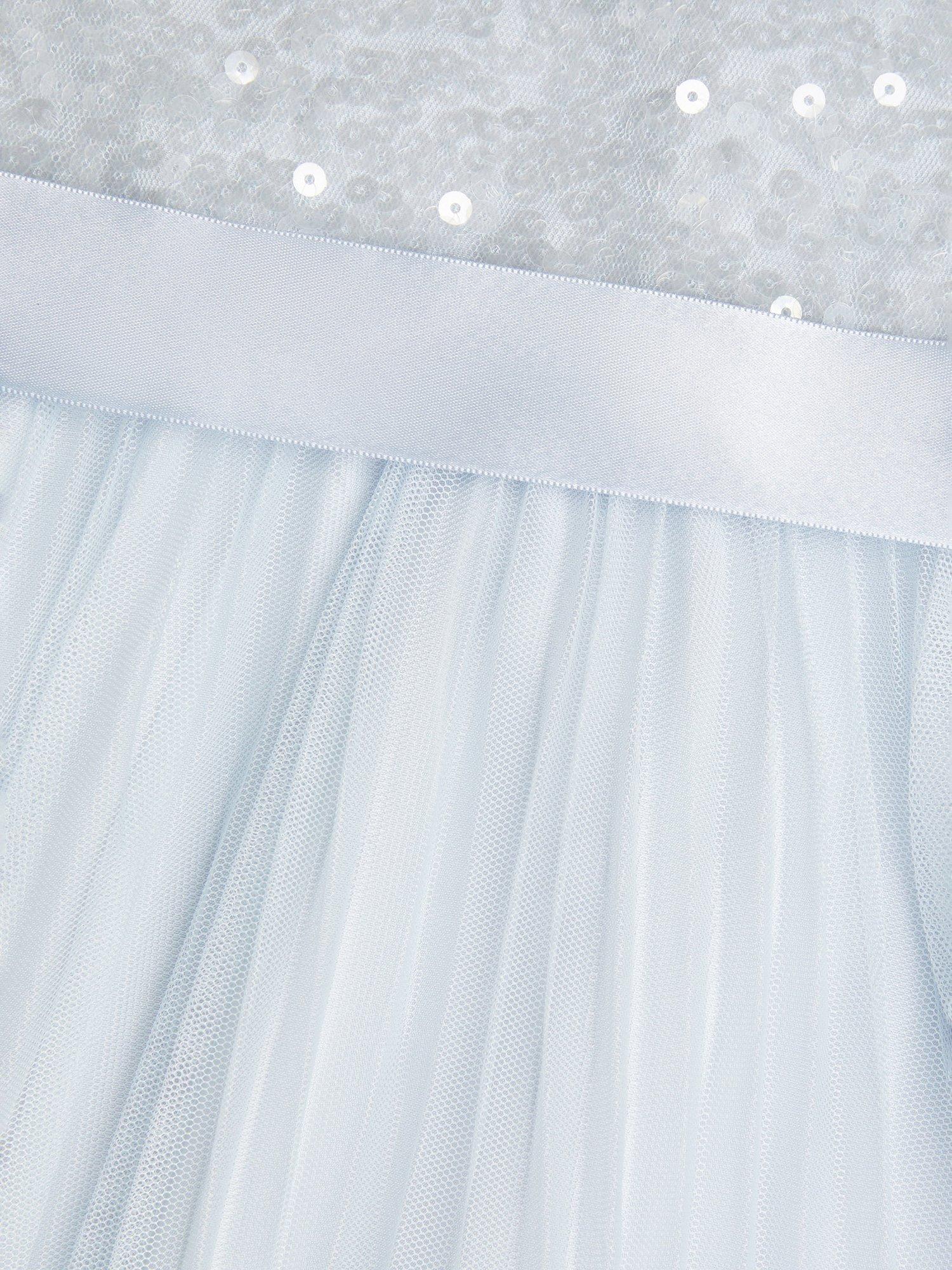 Product image 4 of 4, which shows Monsoon Kids' Plisse Dress, Blue, 5 years