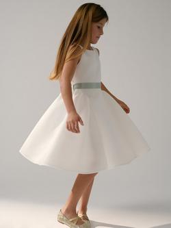 Monsoon Kids' Scuba Sleeveless Midi Dress, Ivory, Ivory