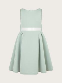 Monsoon Kids' Scuba Midi Dress, Sage - view 2, Sage