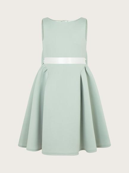 Monsoon Kids' Scuba Midi Dress, Sage - view 2, Sage
