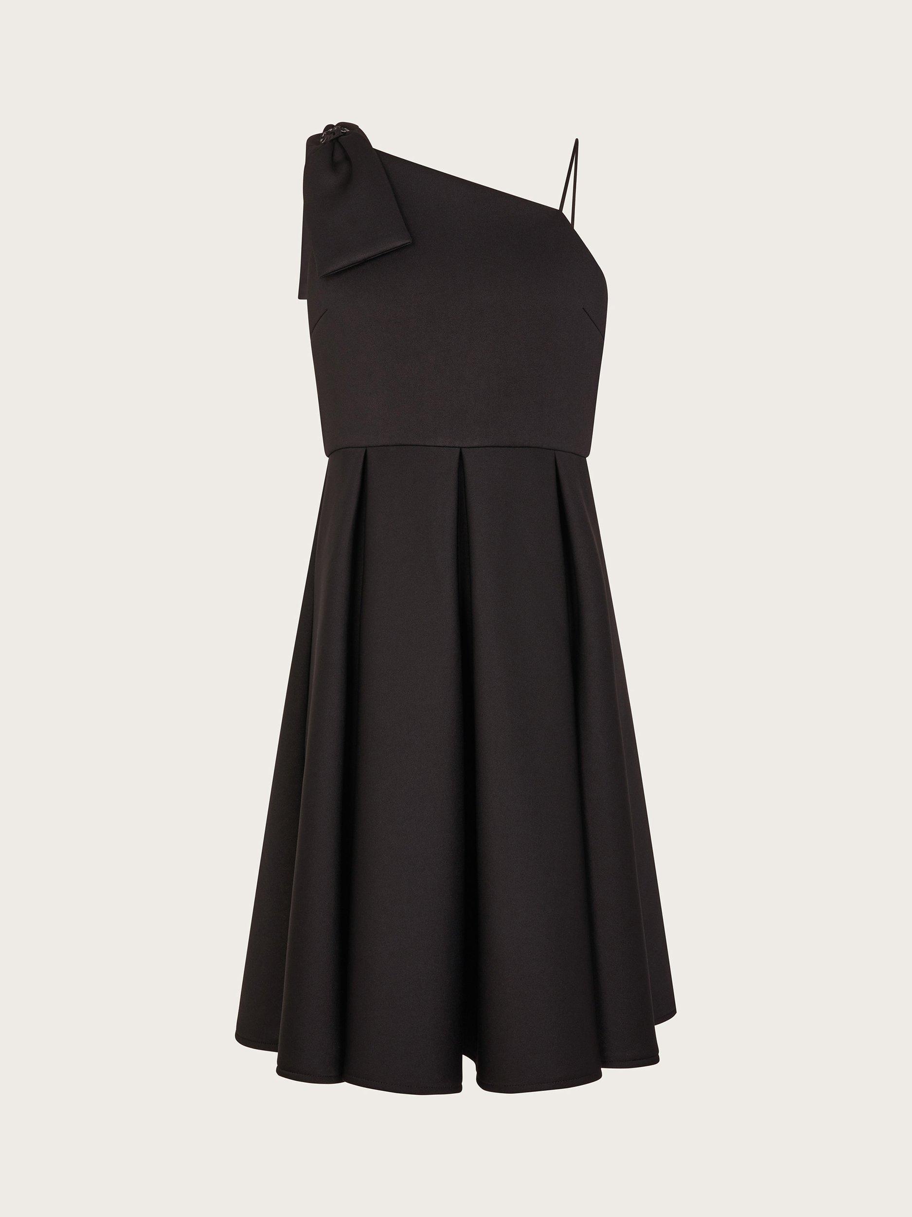 Product image 1 of 3, which shows Monsoon Kids' Scuba Fit & Flare Prom Dress, Black, 8 years
