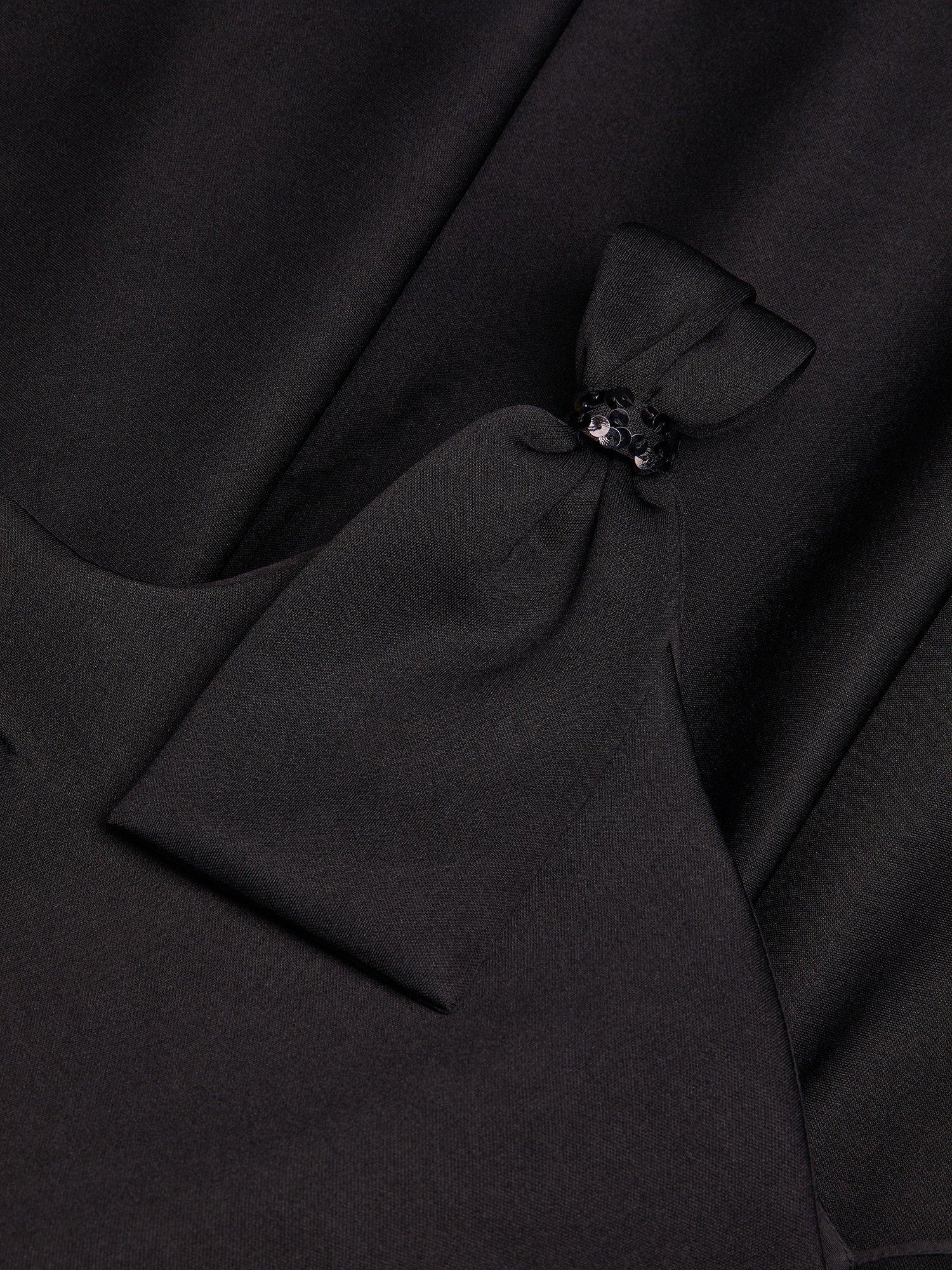 Product image 3 of 3, which shows Monsoon Kids' Scuba Fit & Flare Prom Dress, Black, 8 years