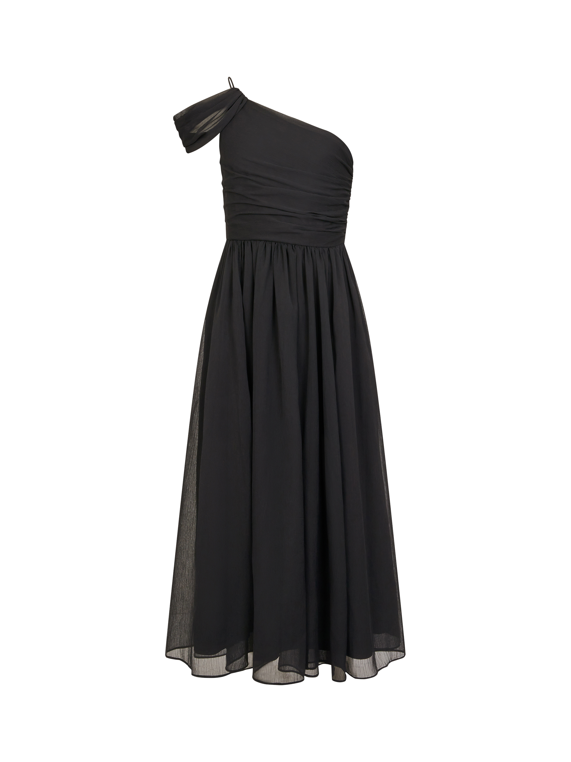 Product image 1 of 3, which shows Monsoon Kids' Texas One Shoulder Midi Dress, Black, 8 years