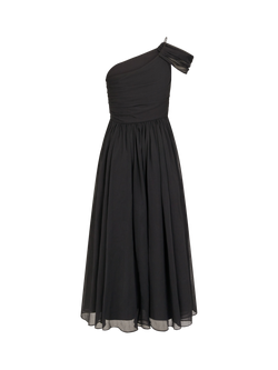 Monsoon Kids' Texas One Shoulder Midi Dress, Black - view 2, Black