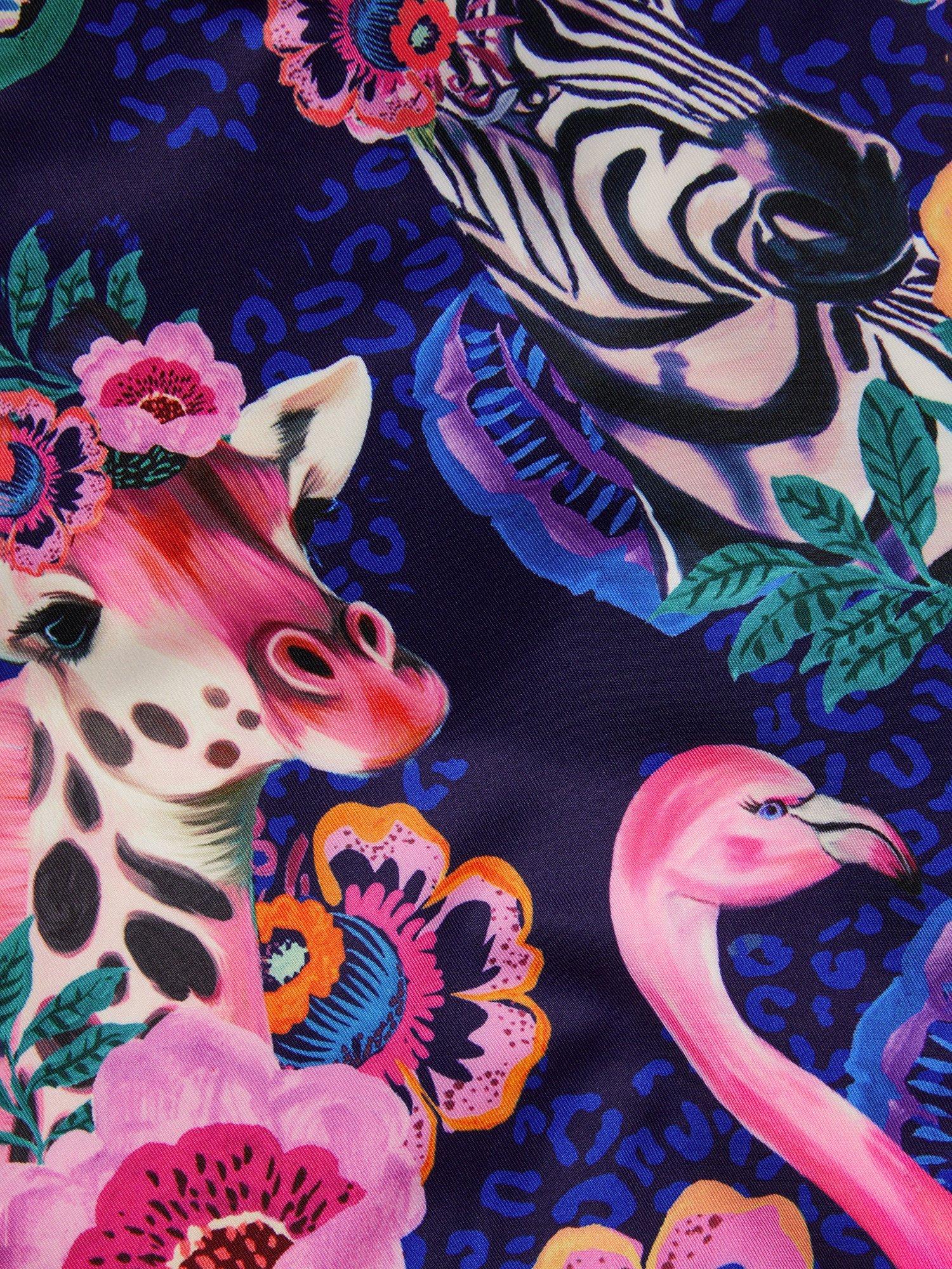 Product image 3 of 3, which shows Monsoon Kids' Wild Animal Swimsuit, Navy, 3-4 years