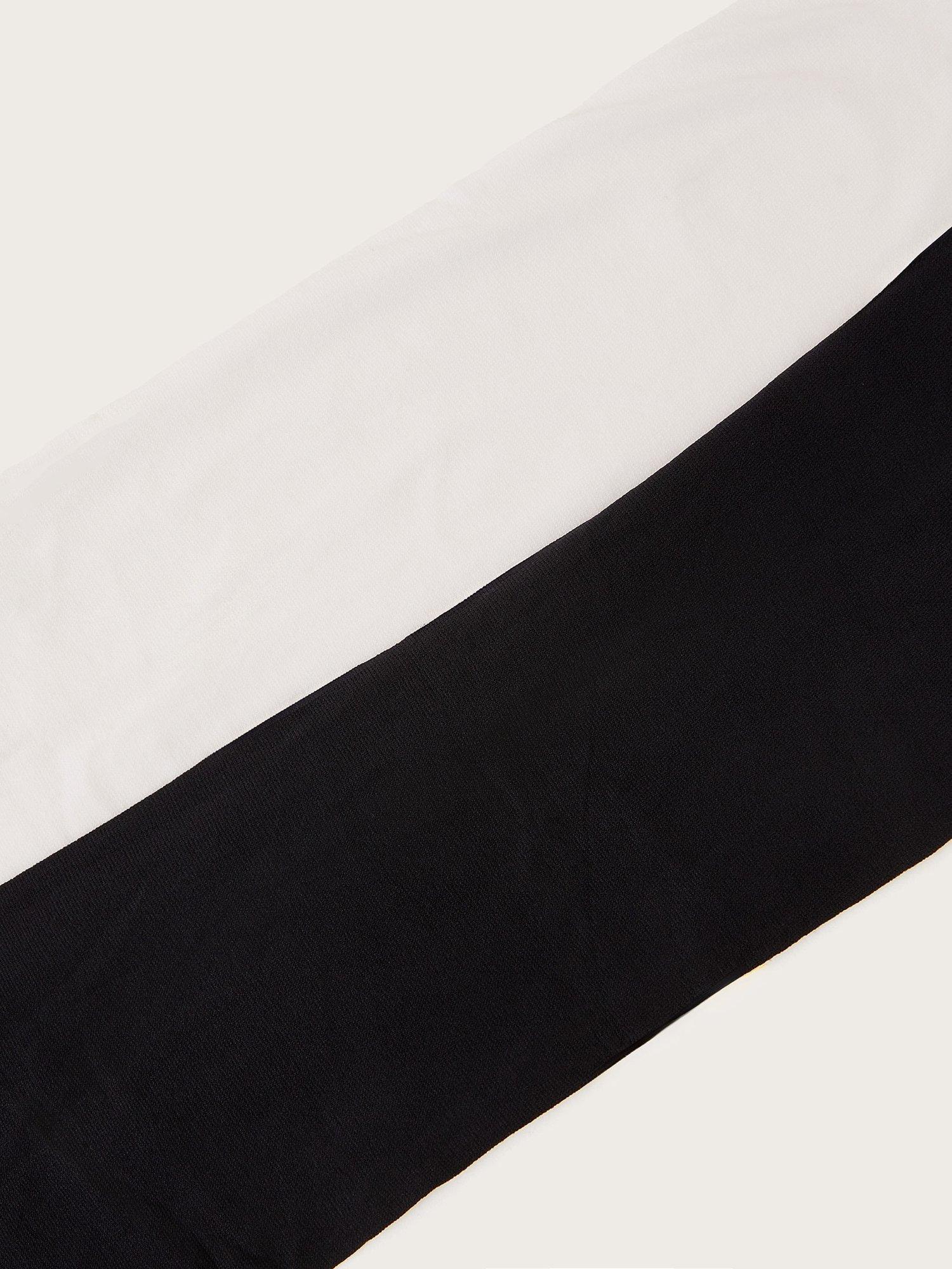 Product image 2 of 2, which shows Monsoon Kids' Tights, Pack of 2, Black/White, 3-4 years
