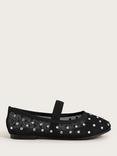 Monsoon Kids' Diamante Ballerina Shoes, Black