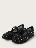 Monsoon Kids' Diamante Ballerina Shoes, Black